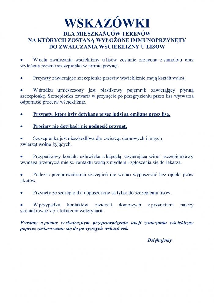 Wskazowki dla mieszkancow