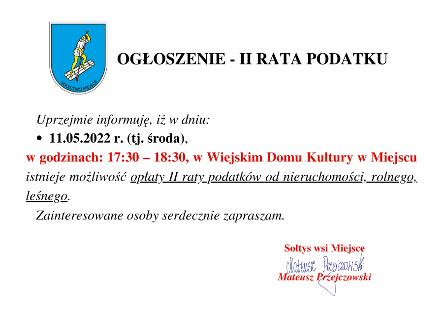 PODATEK II RATA