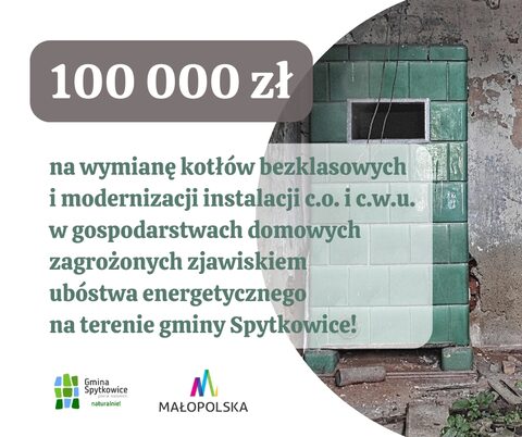 100 000 zł dla gminy Spytkowice na wsparcie osób najuboższych na wymianę pieców bezklasowych